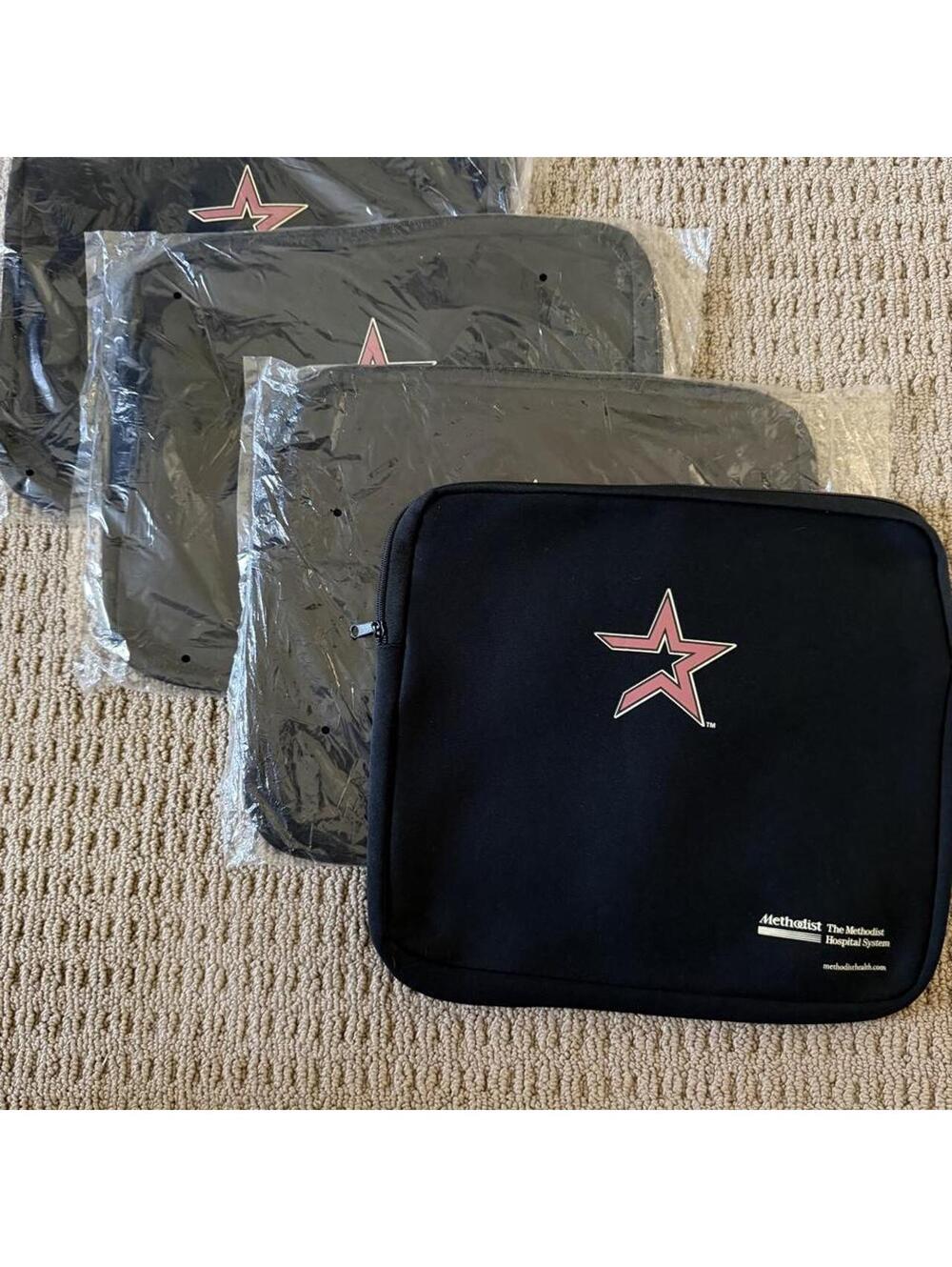 Houston Astros Methodist Hospital Black Zippered Laptop Sleeve Bag ~14"